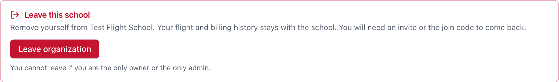 Leave this school card