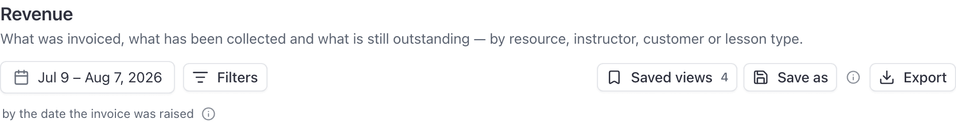 Reports, report toolbar