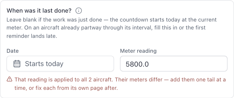 Add inspections, When was it last done?