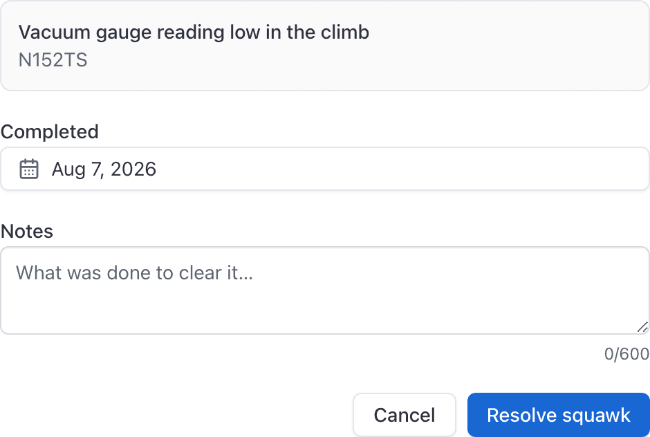 Resolve squawk