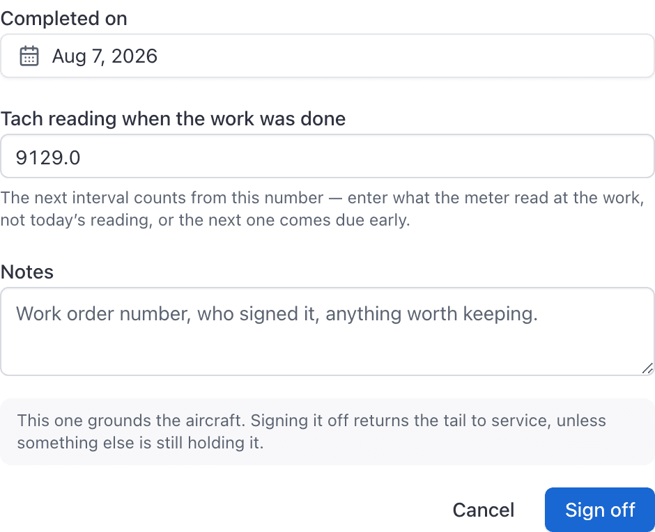 Sign off